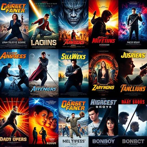 Collage de plusieurs affiches de films c√©l√®bres, illustrant la diversit√© de la production cin√©matographique.