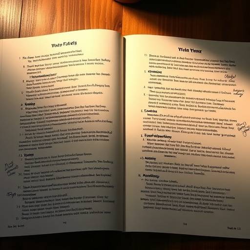 Pages de sc√©nario annot√©es avec des notes et des instructions de mise en sc√®ne.
