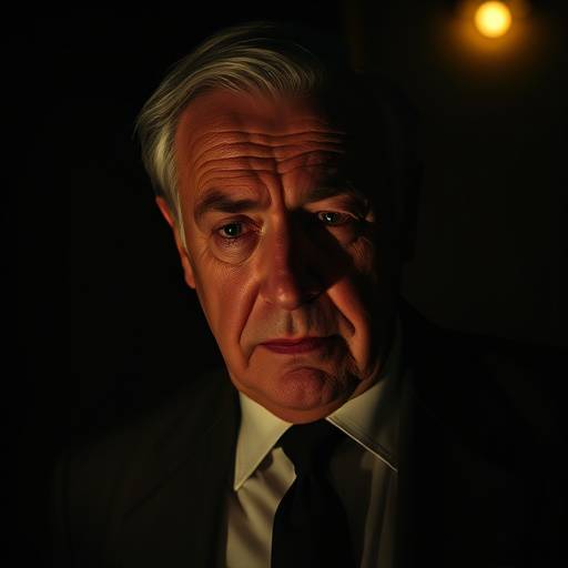 Portrait d'Alfred Hitchcock, r√©alisateur de films de suspense.